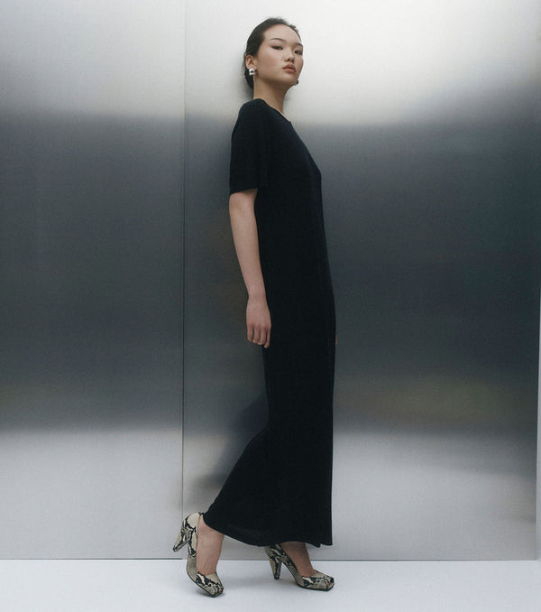 Fine Cashmere Dress - Black