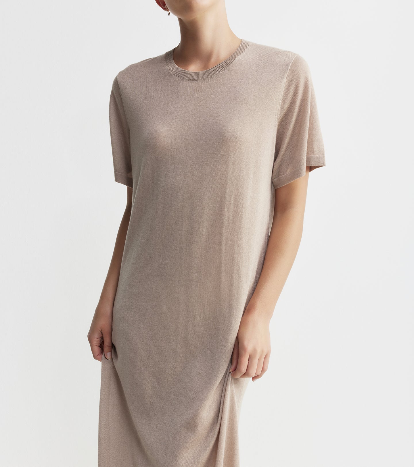 Fine Cashmere Dress - Taupe