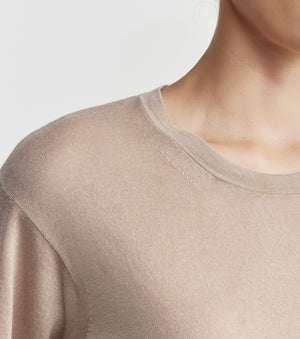 Fine Cashmere Tee - Taupe