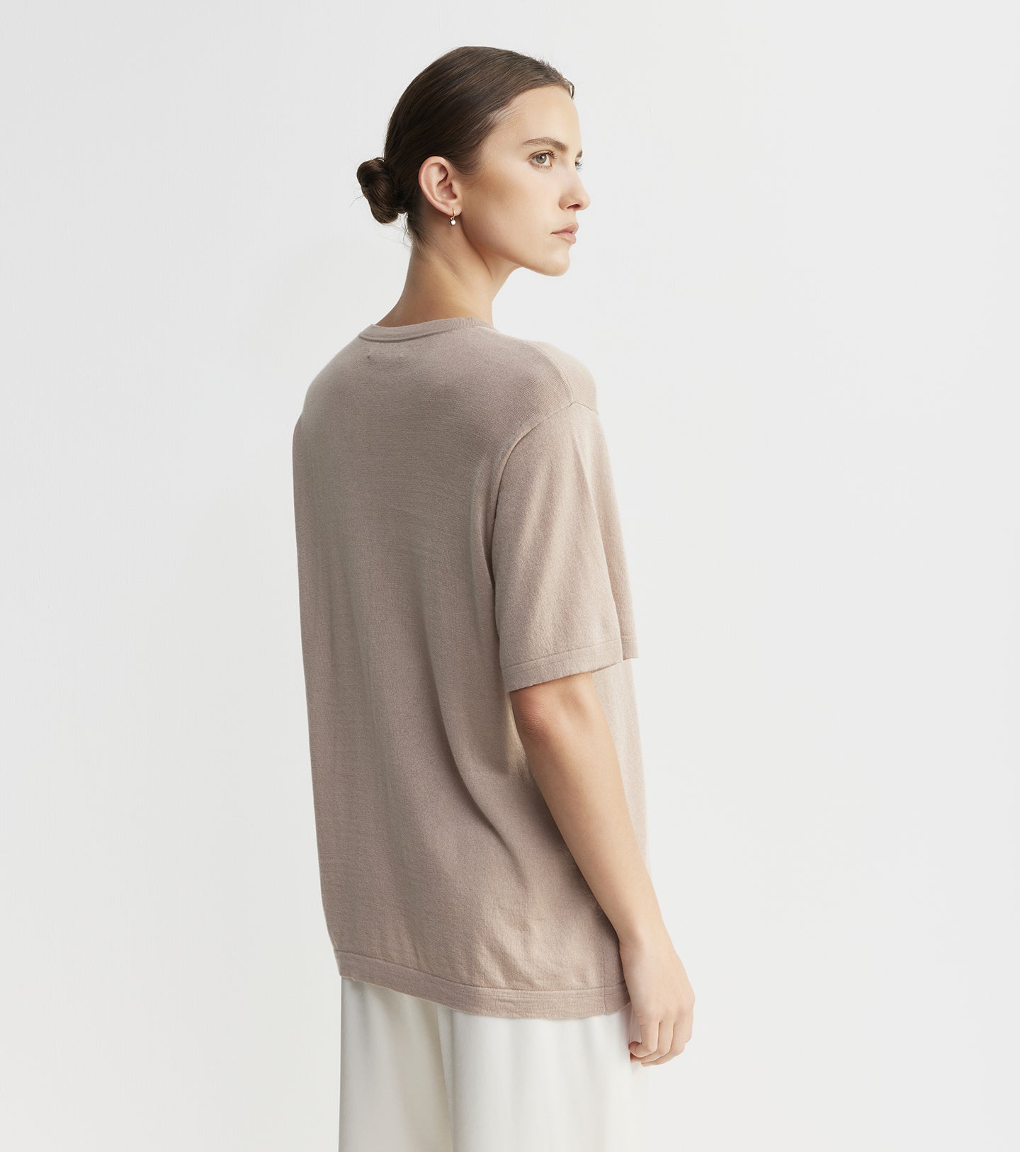 Fine Cashmere Tee - Taupe
