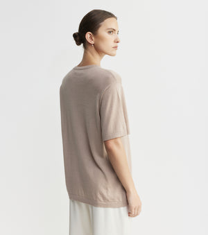 Fine Cashmere Tee - Taupe