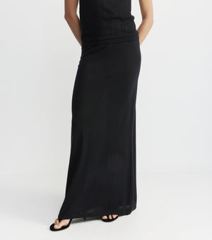 Fine Cashmere Skirt - Black