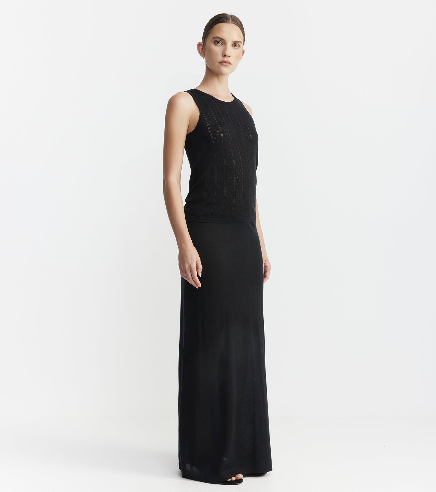 Fine Cashmere Skirt - Black