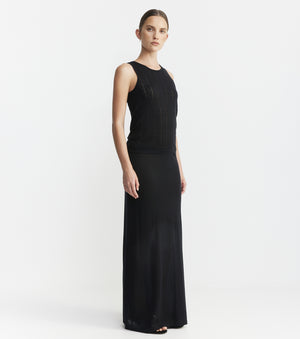 Fine Cashmere Skirt - Black