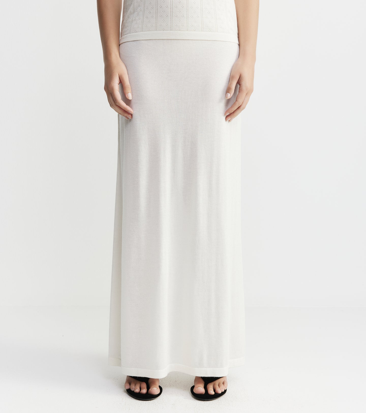 Fine Cashmere Skirt - Ivory