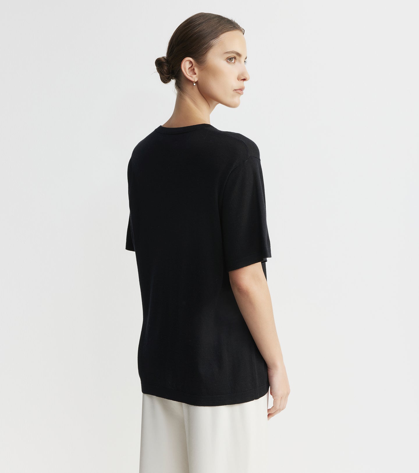 Fine Cashmere Tee - Black