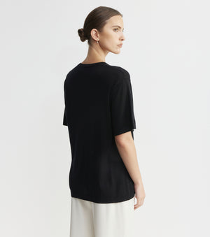 Fine Cashmere Tee - Black