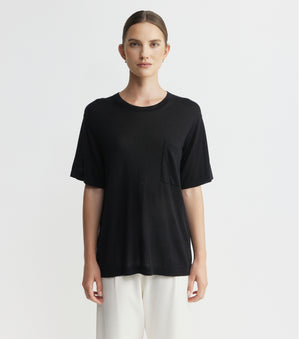 Fine Cashmere Tee - Black