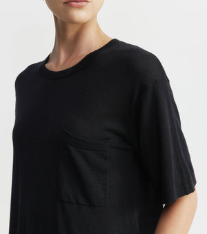 Fine Cashmere Tee - Black