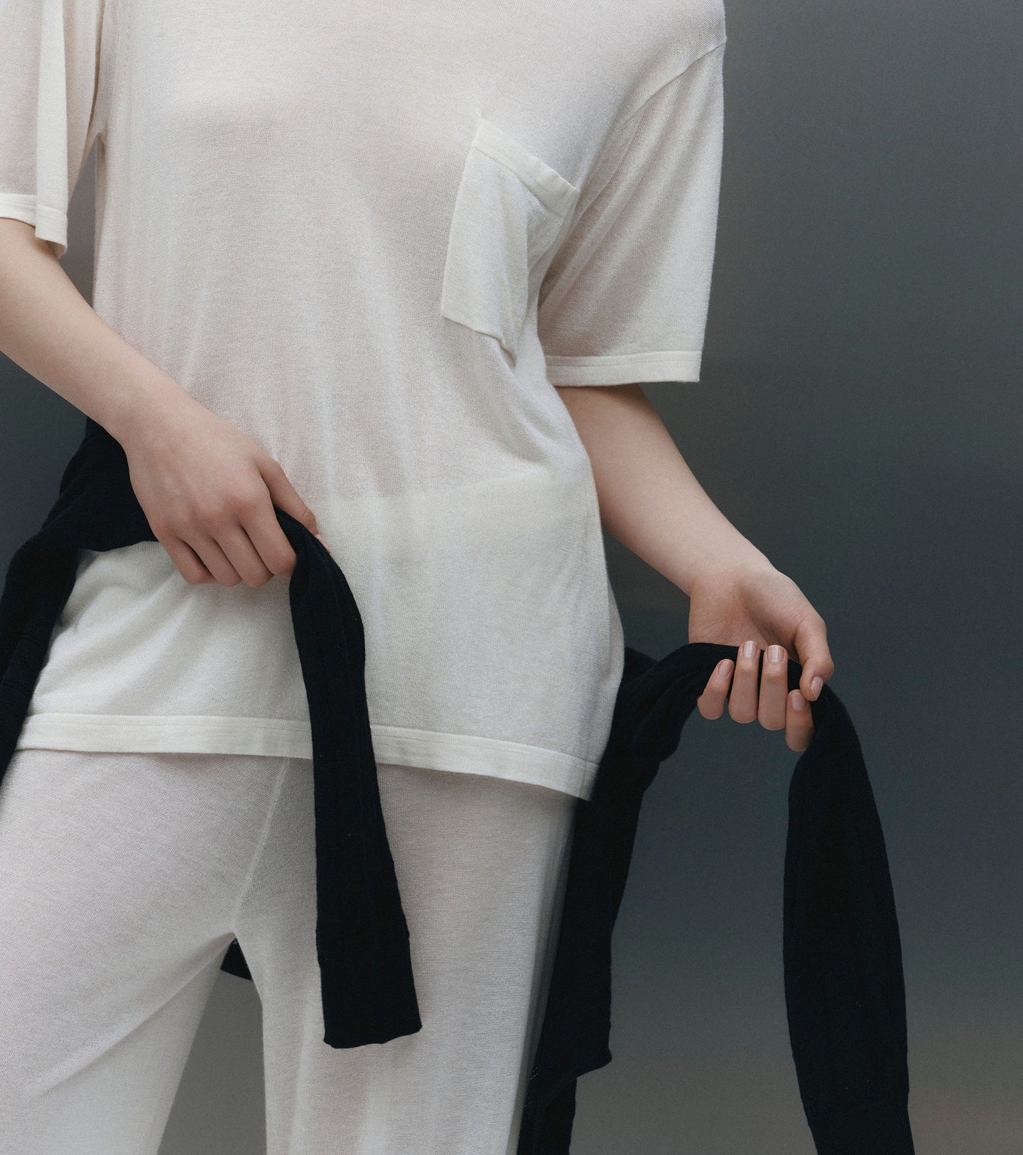 Fine Cashmere Tee - Ivory