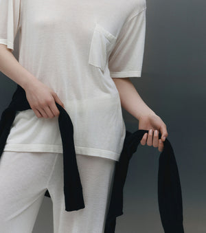 Fine Cashmere Tee - Ivory