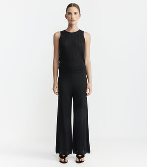 Fine Cashmere Bias Trouser - Black