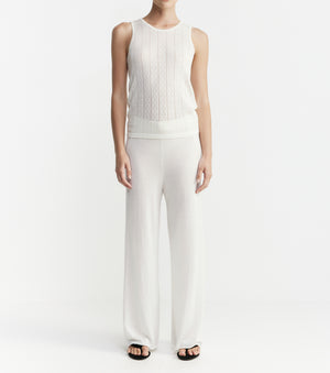 Fine Cashmere Bias Trouser - Ivory