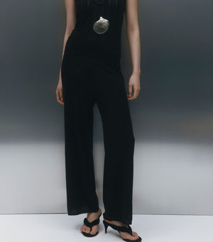 Fine Cashmere Bias Trouser - Black