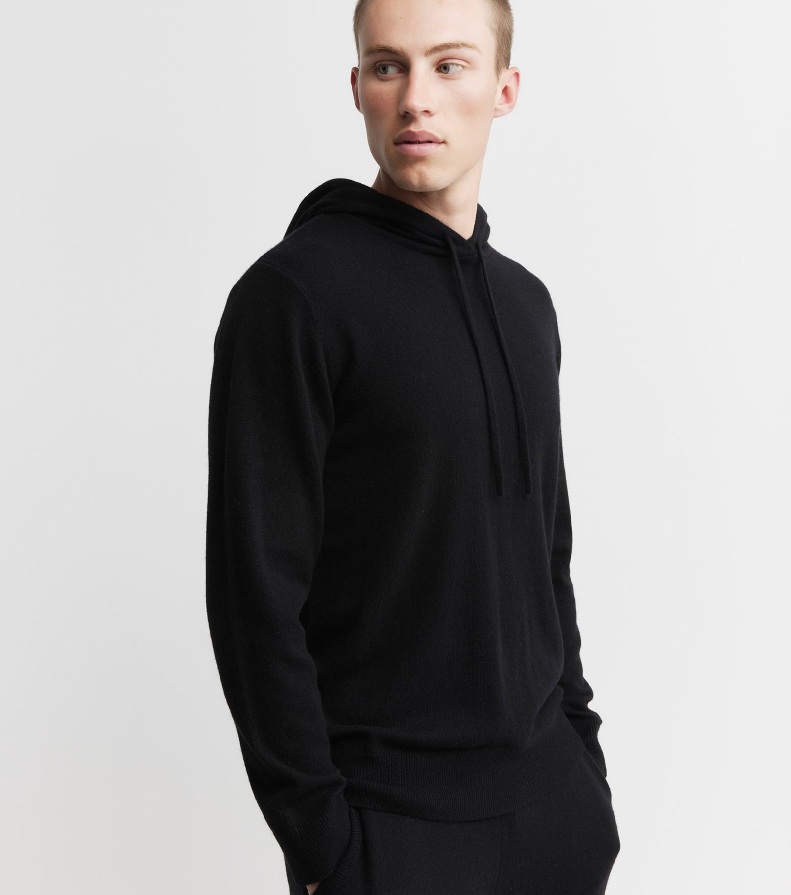 Unisex Cashmere Hoodie - Black