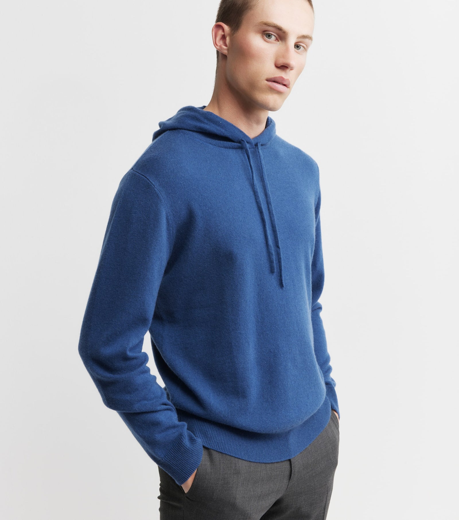 Unisex Cashmere Hoodie - Indigo