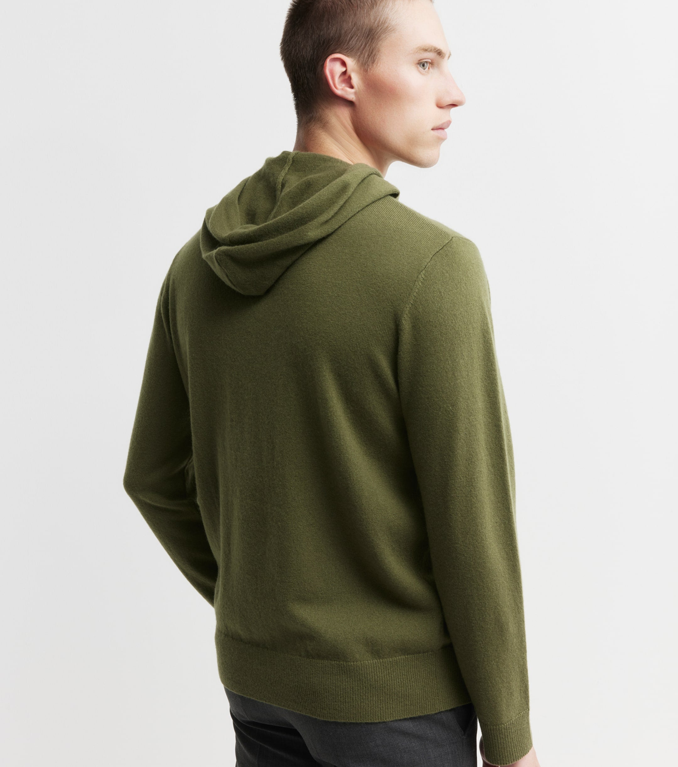 Unisex Cashmere Hoodie - Moss Green