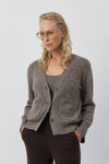 Luxe Cashmere Cardigan with Pockets - Cacao Melange