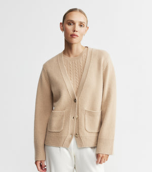 Luxe Cashmere Cardigan with Pockets - Camel