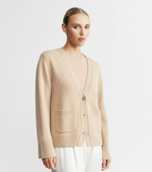 Luxe Cashmere Cardigan with Pockets - Camel