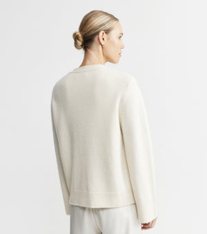 Luxe Cashmere Cardigan with Pockets - Cream