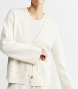 Luxe Cashmere Cardigan with Pockets - Cream