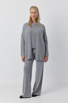  Luxe Cashmere Cardigan - Dark Grey Melange