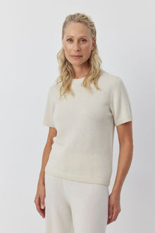  Luxe Cashmere Tee - Antique Cream