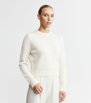 Luxe Cashmere Crew  Sweater - Cream