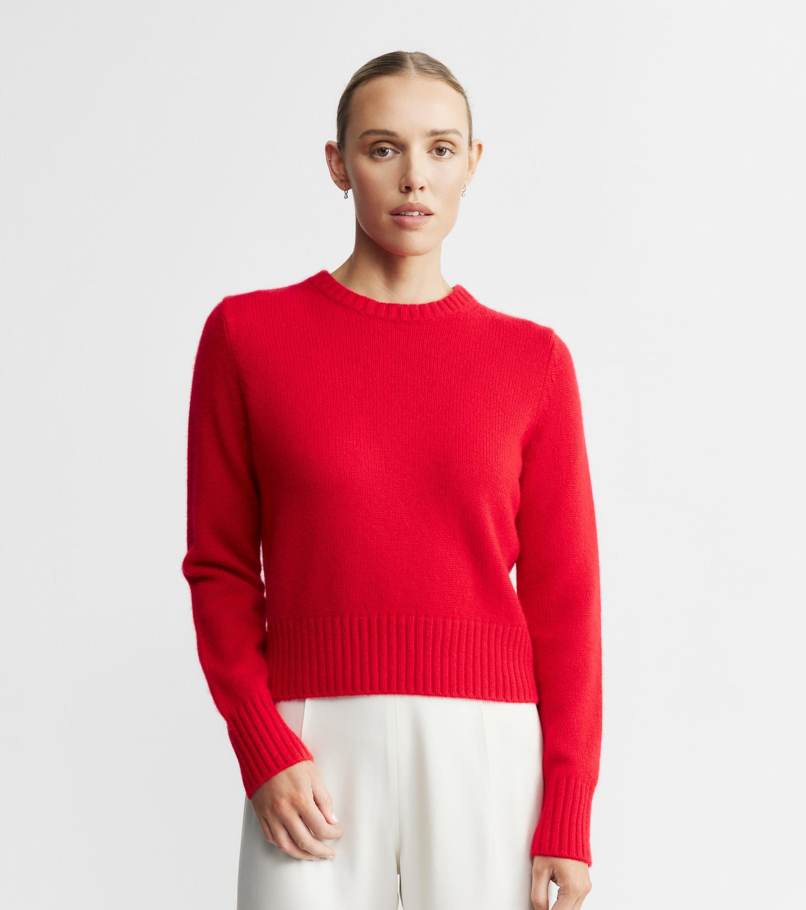Luxe Cashmere Crew Sweater - Red