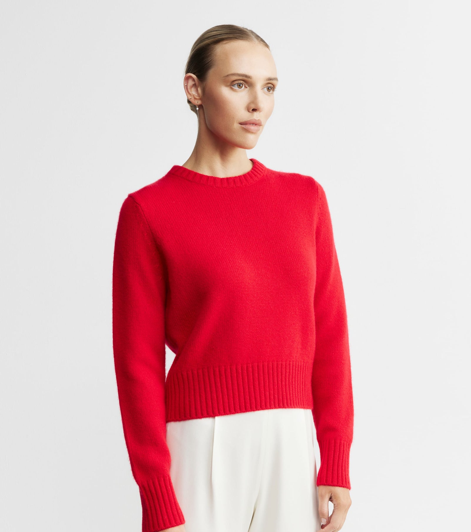 Luxe Cashmere Crew Sweater - Red