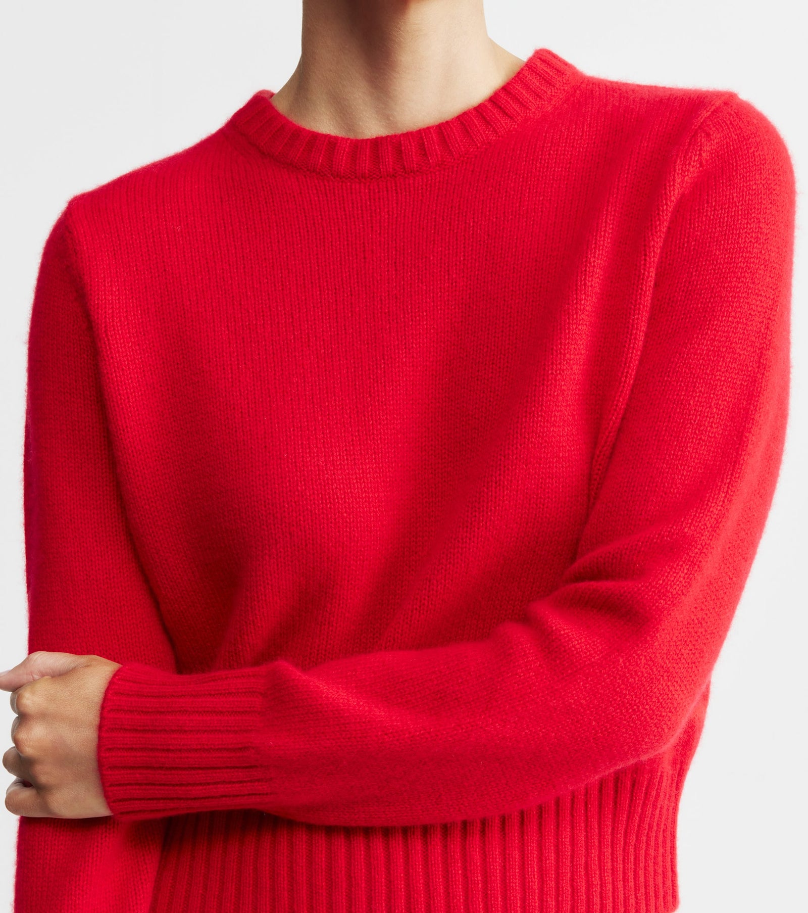 Luxe Cashmere Crew Sweater - Red