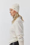 Luxe Cashmere Ribbed Beanie - Cream