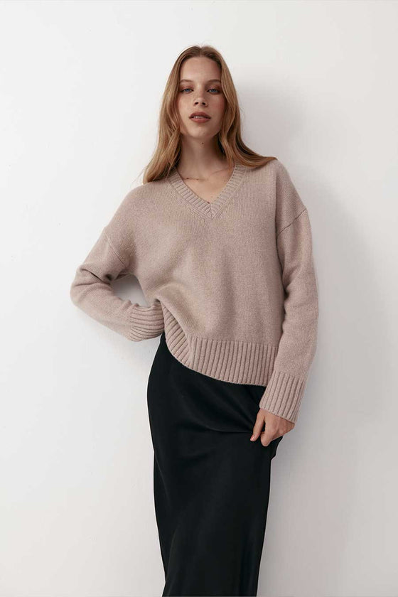 Luxe Cashmere V Sweater
