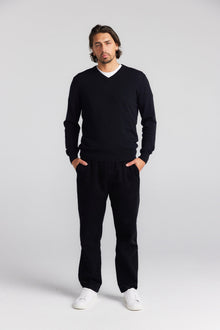  Harrison Cashmere V Neck - Black