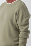 Mens Cashmere Relaxed Crew - Sage