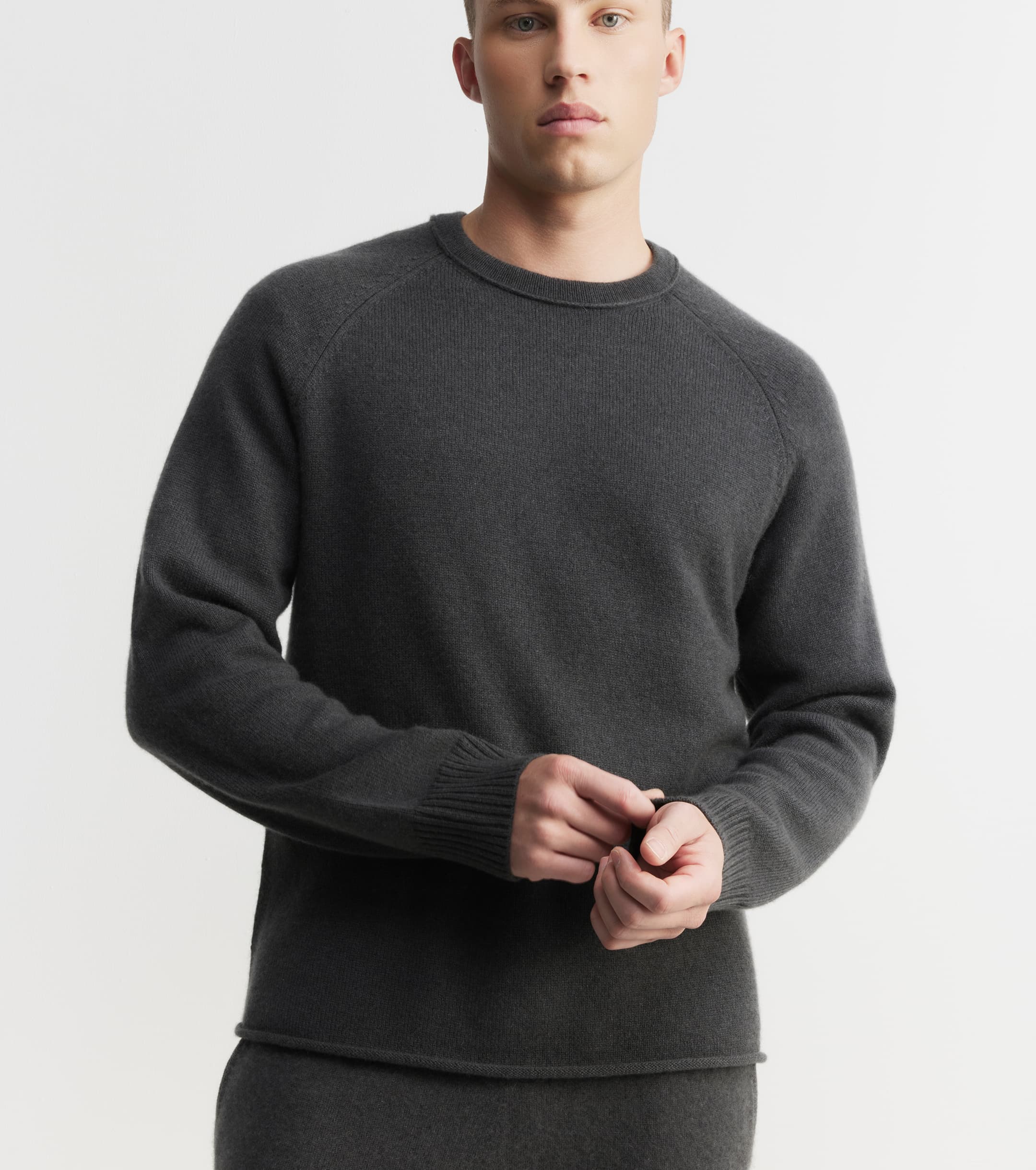 Mens Cloud Cashmere Sweatshirt - Steel
