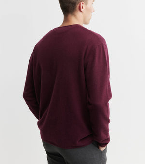 Cashmere Oversized Crew Sweater - Burgundy