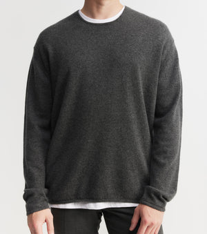Cashmere Oversized Crew Sweater - Graphite