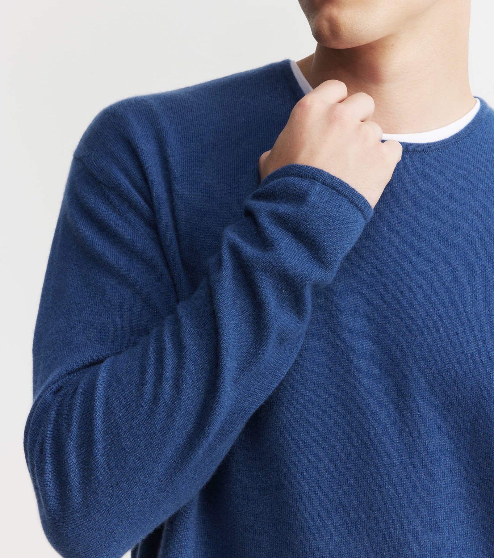 Cashmere Oversized Crew Sweater - Indigo