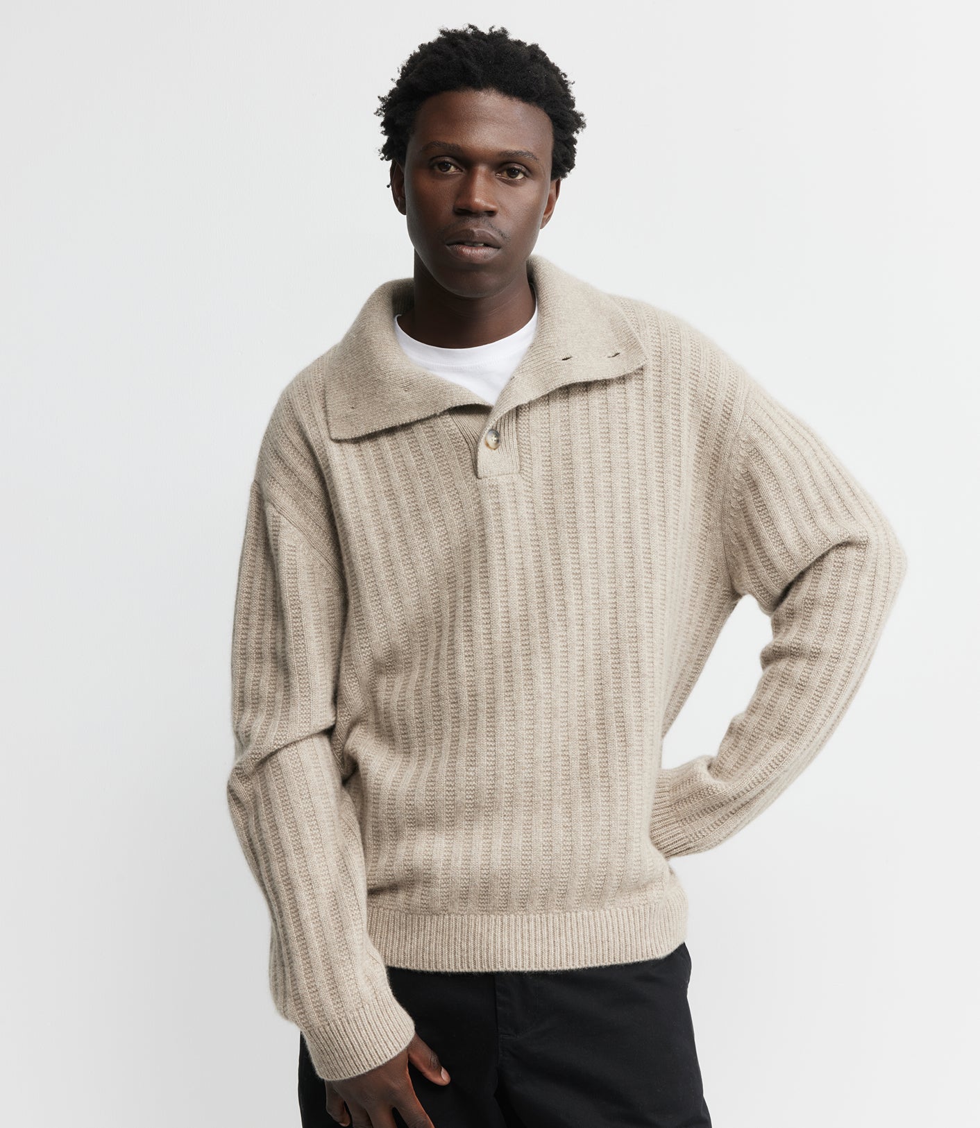 Cashmere Chunky Polo - Birch