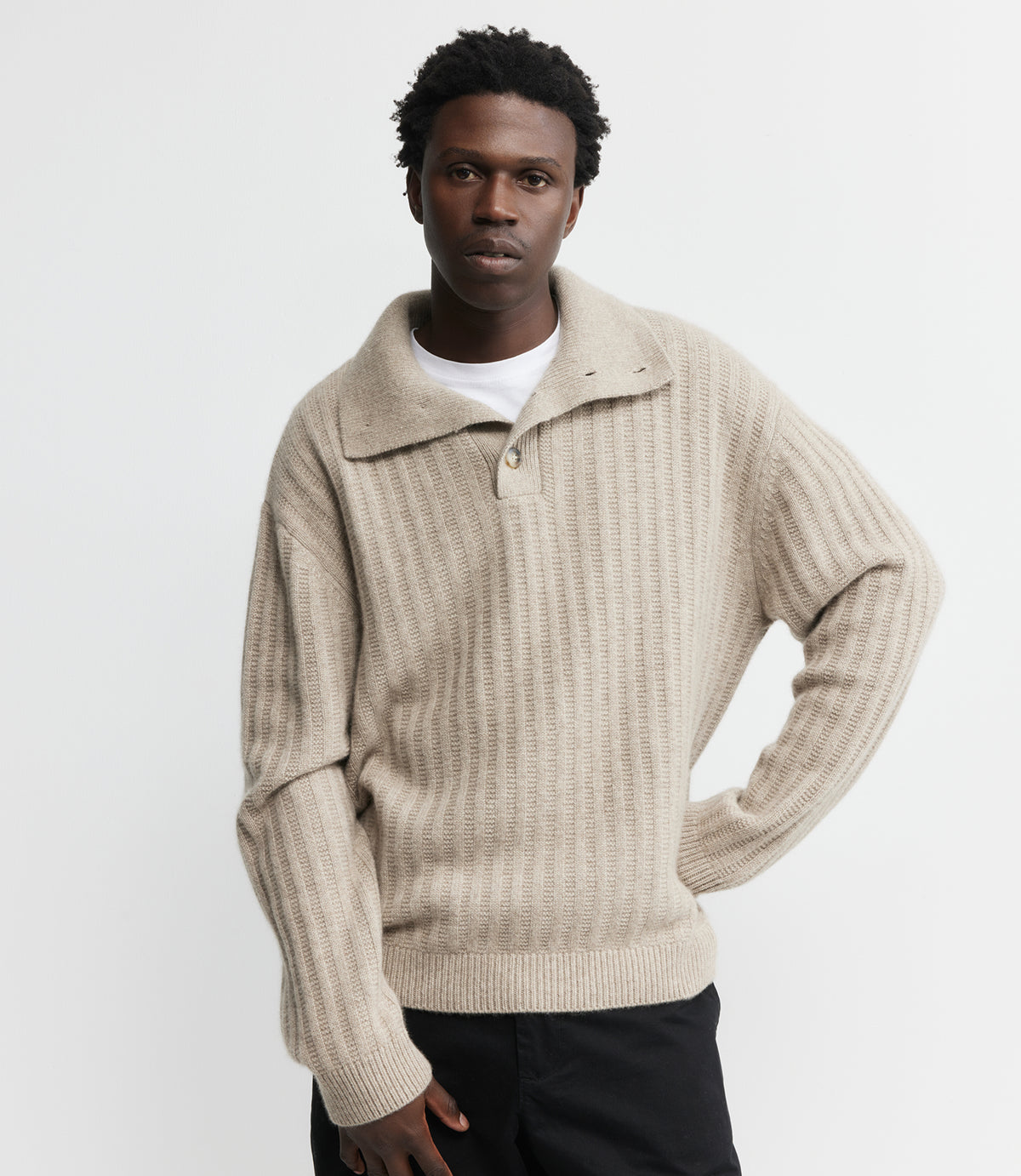 Cashmere Chunky Polo - Birch