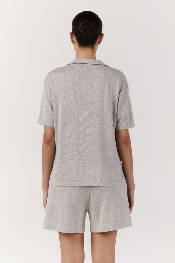 Pyjama Shirt and Short Set - Grey Marle