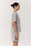 Pyjama Shirt and Short Set - Grey Marle