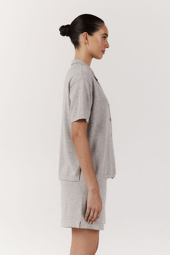 Pyjama Shirt and Short Set - Grey Marle