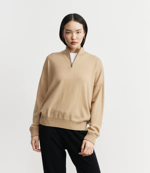 Cashmere Half Zip - Camel