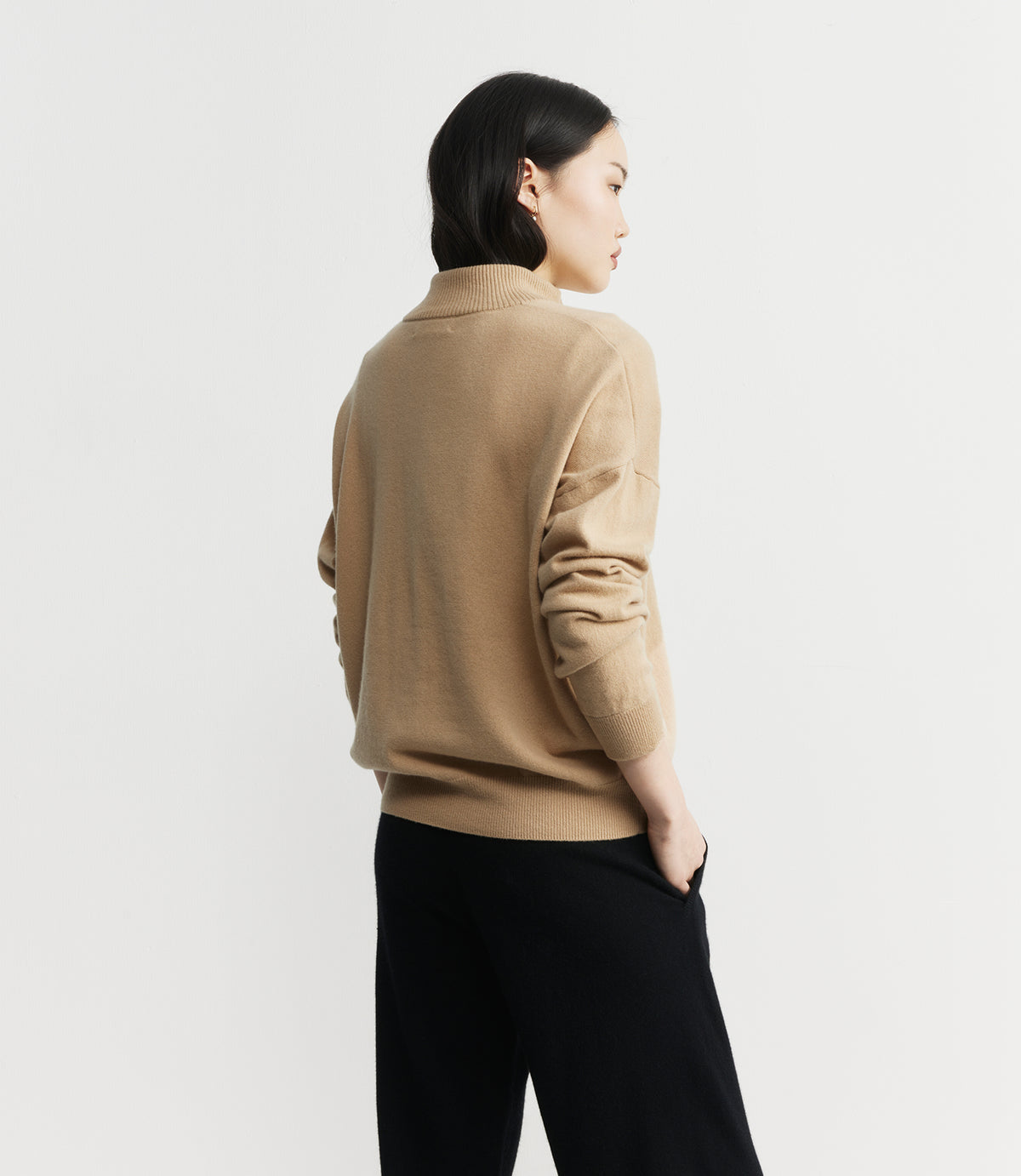 Cashmere Half Zip - Camel