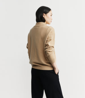 Cashmere Half Zip - Camel