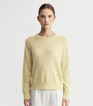 Cashmere Featherweight Raglan Crew - Butter Melange