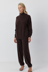 Relaxed Cashmere Mock Sweater - Cacao